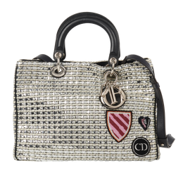 Tweed Diorissimo, Leather/Fabric, Silver/Black, 09-MA-1105, 2*